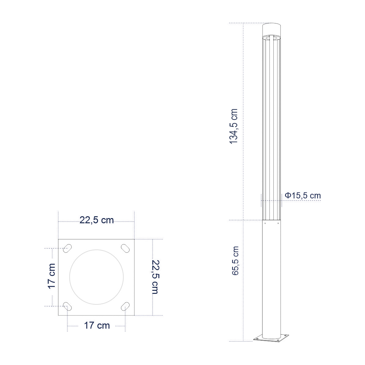 Cancun Glint® Urban Light Φωτιστικό Πάρκου - Πλατείας - Κήπου Ύψους 2 Μέτρων Led 40W 5440Lm 60° Ac100-240Vac Ip67 Ik09 - D15.5 X H200Cm - Anthracite Grey - Φυσικό Λευκό 4000K - Lumileds - Mean Well Driver