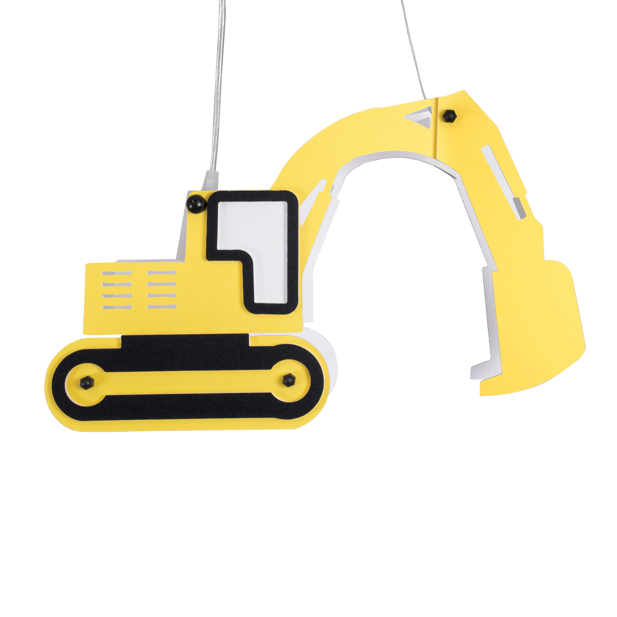 Excavator Glint® Παιδικό Κρεμαστό Φωτιστικό Μονόφωτο Εκσκαφέας 1 X E27 Κίτρινο Pvc Μ45 X Π15.5 X Υ27Cm