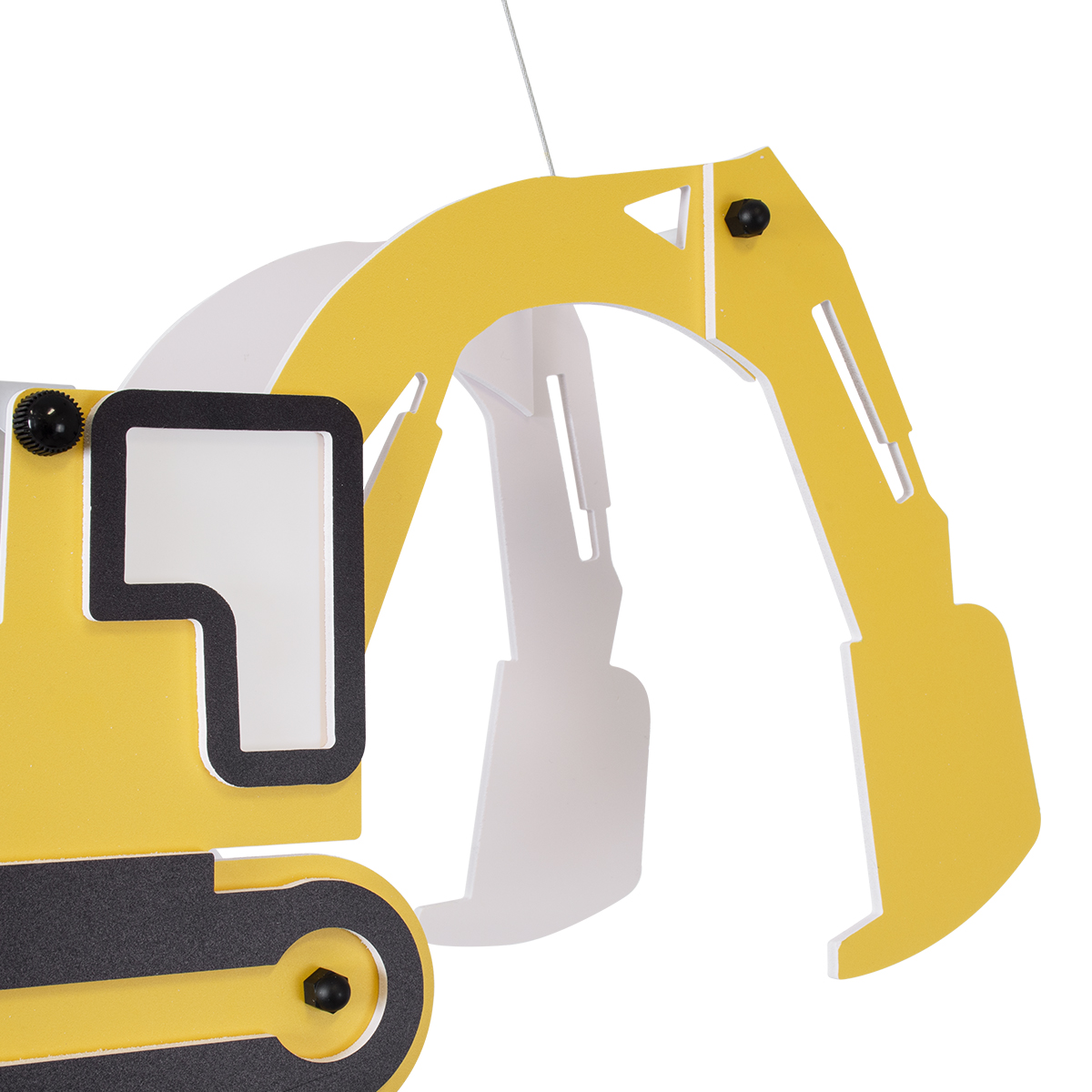 Excavator Glint® Παιδικό Κρεμαστό Φωτιστικό Μονόφωτο Εκσκαφέας 1 X E27 Κίτρινο Pvc Μ45 X Π15.5 X Υ27Cm