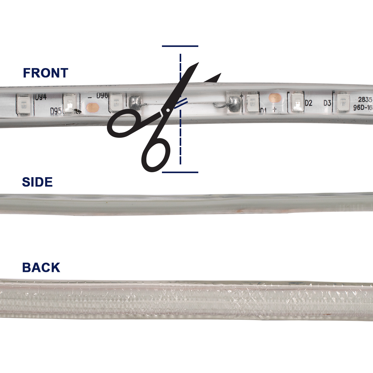 Glint® Slim Ταινία Μονής Σειράς Epistar Led Smd 2835 1M 12W/M 96Led/M 1572Lm/M 120° Dc 230V Αδιάβροχη Ip68 Κόκκινο Dimmable