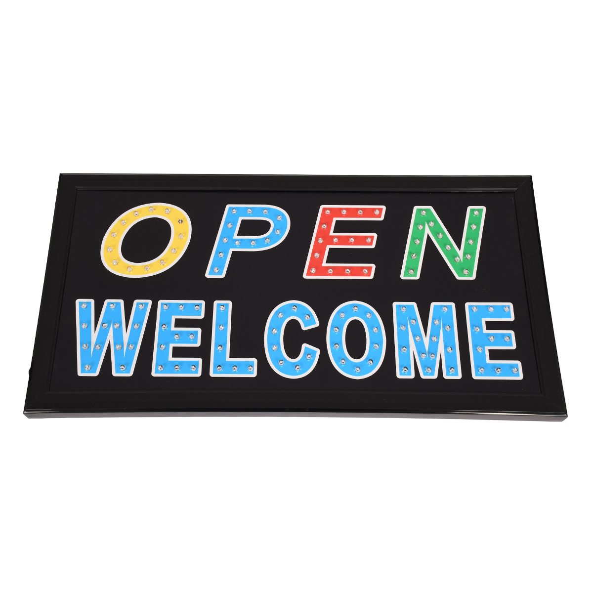 Glint® Φωτιστικό Ταμπέλα Led Σήμανσης Open Welcome Με Πρίζα Ac 230V Μ48Xπ25Xυ2Cm