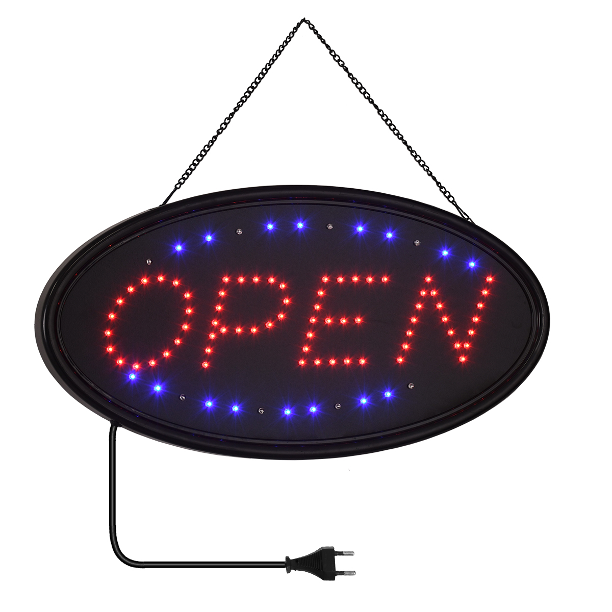 Glint® Φωτιστικό Ταμπέλα Led Σήμανσης Open Με Πρίζα Ac 230V Μ47.5Xπ24.5Xυ2.5Cm