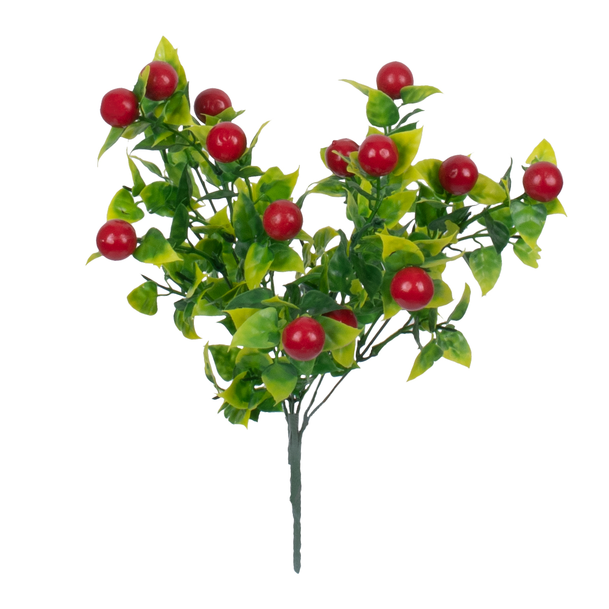 Butchers Broom Glint® Τεχνητό Φυτό Ρούσκος - Μπουκέτο Διακοσμητικών Φυτών - Κλαδιών Με Φύλλωμα Πράσινο - Κόκκινο - Κίτρινο Υ30Cm