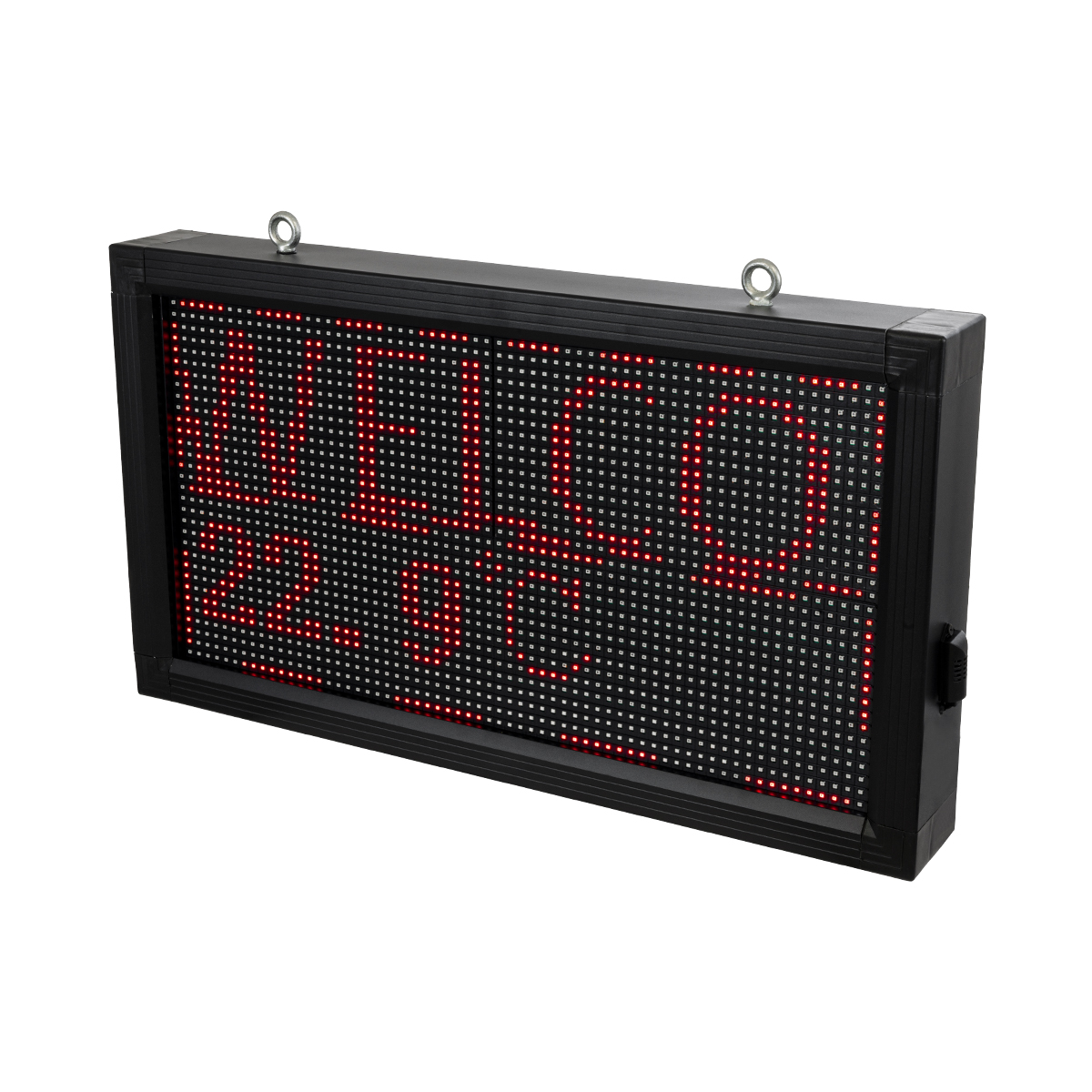 Display Glint® Led Scrolling Display 64X32Cm - Κυλιόμενη Ψηφιακή Πινακίδα / Επιγραφή Μονής Όψης P10 Led Smd Ac 220-240V - Λειτουργία Μέσω Wi-Fi Με Εφαρμογή App - Αισθήτηρας Θερμοκρασίας Και Υγρασίας - Αδιάβροχο Ip65 - Μ72 X Π9 X Υ42.5Cm - Κόκκινο - 1 Χρόν