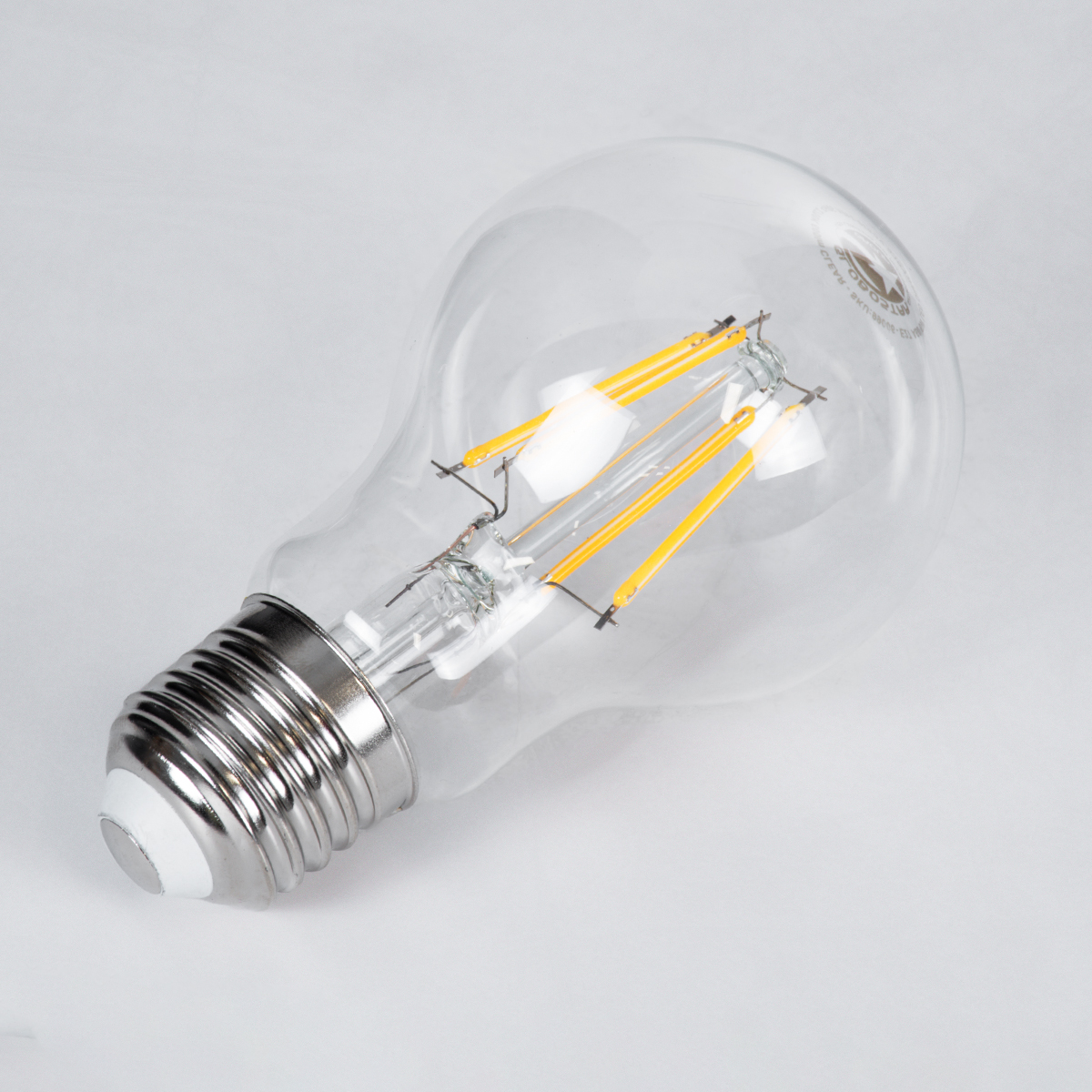 Glint® Λάμπα Led Long Filament E27 A60 Γλόμπος 6W 600Lm 360° Ac 220-240V Ip20 Φ6 X Υ10.5Cm Θερμό Λευκό 2700K Με Διάφανο Γυαλί - Dimmable