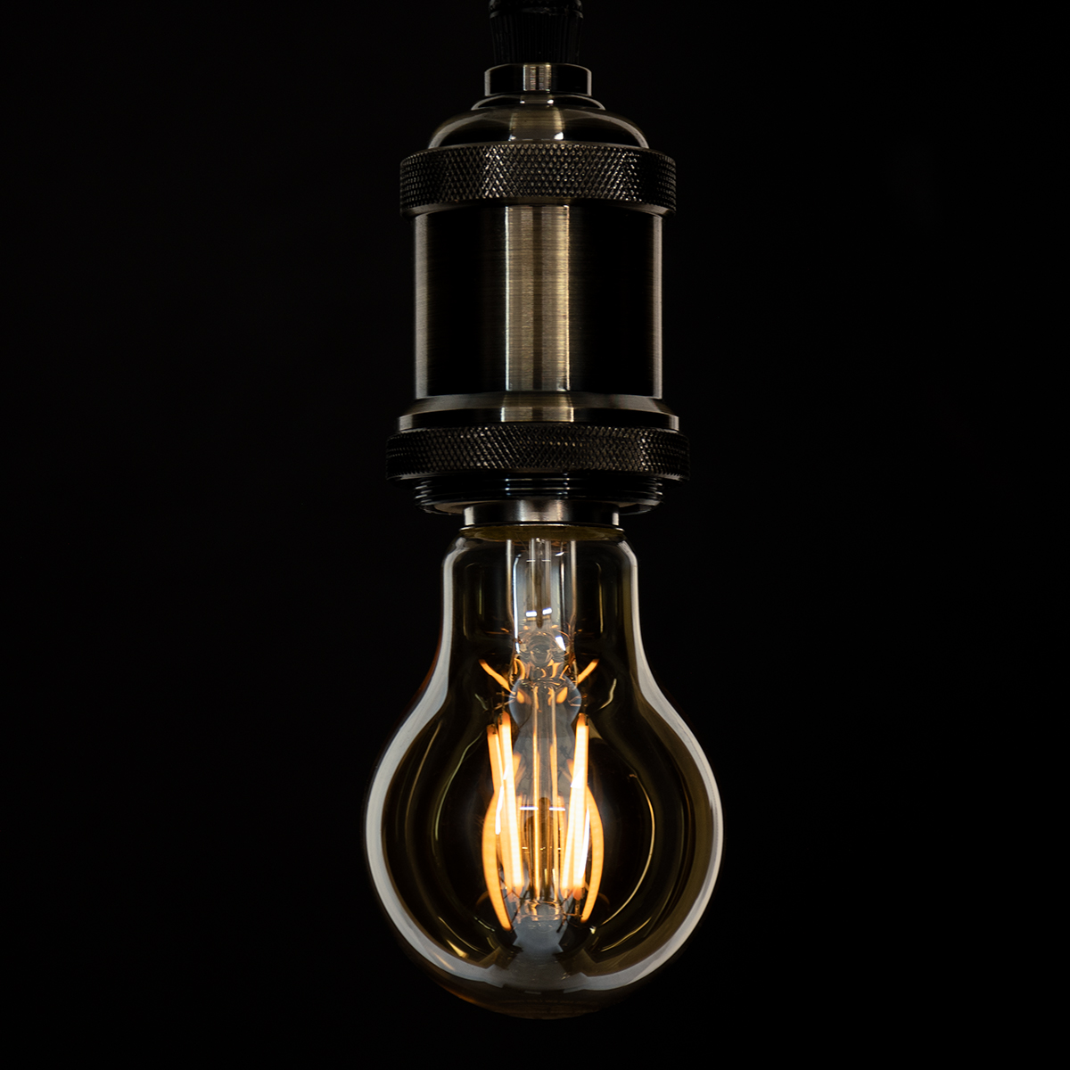 Glint® Led Long Filament Bulb E27 A60 Globe 6W 550Lm 360° Ac 220-240V Ip20 D6 X H10.5Cm Ultra Θερμό Λευκό 2200K Με Μελί Γυαλί - Dimmable