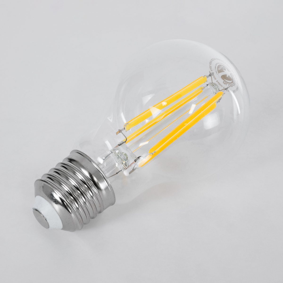 Glint® Λάμπα Led Long Filament E27 A60 Γλόμπος 4W 840Lm 360° Ac 220-240V Ip20 Φ6 X Υ11Cm Θερμό Λευκό 2700K Με Διάφανο Γυαλί - Pro Series 210Lm/W - A Ενεργειακή Κλάση