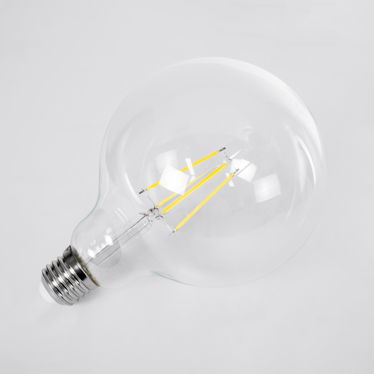 Glint® Λάμπα Led Long Filament E27 G125 Γλόμπος 4W 840Lm 360° Ac 220-240V Ip20 Φ12.5 X Υ13.8Cm Φυσικό Λευκό 4000K Με Διάφανο Γυαλί - Pro Series 210Lm/W - A Ενεργειακή Κλάση