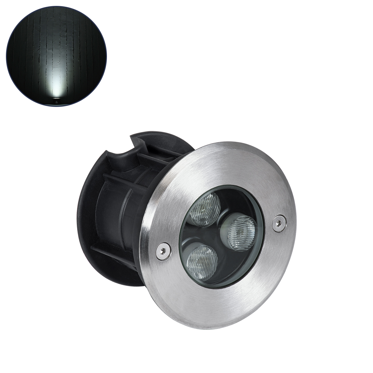 Underground-Fani Glint® Χωνευτό Φωτιστικό Σποτ Δαπέδου Led 12W 1200Lm 60° Dc 24V Αδιάβροχο Ip68 Φ10 X Υ7.5Cm Ψυχρό Λευκό 6000K - Ανοξείδωτο Ατσάλι