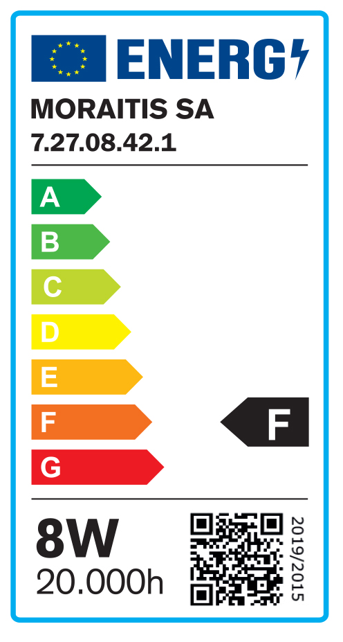 E27 LED Filament G95 8watt με μελί κάλυμμα (7.27.08.42.1)