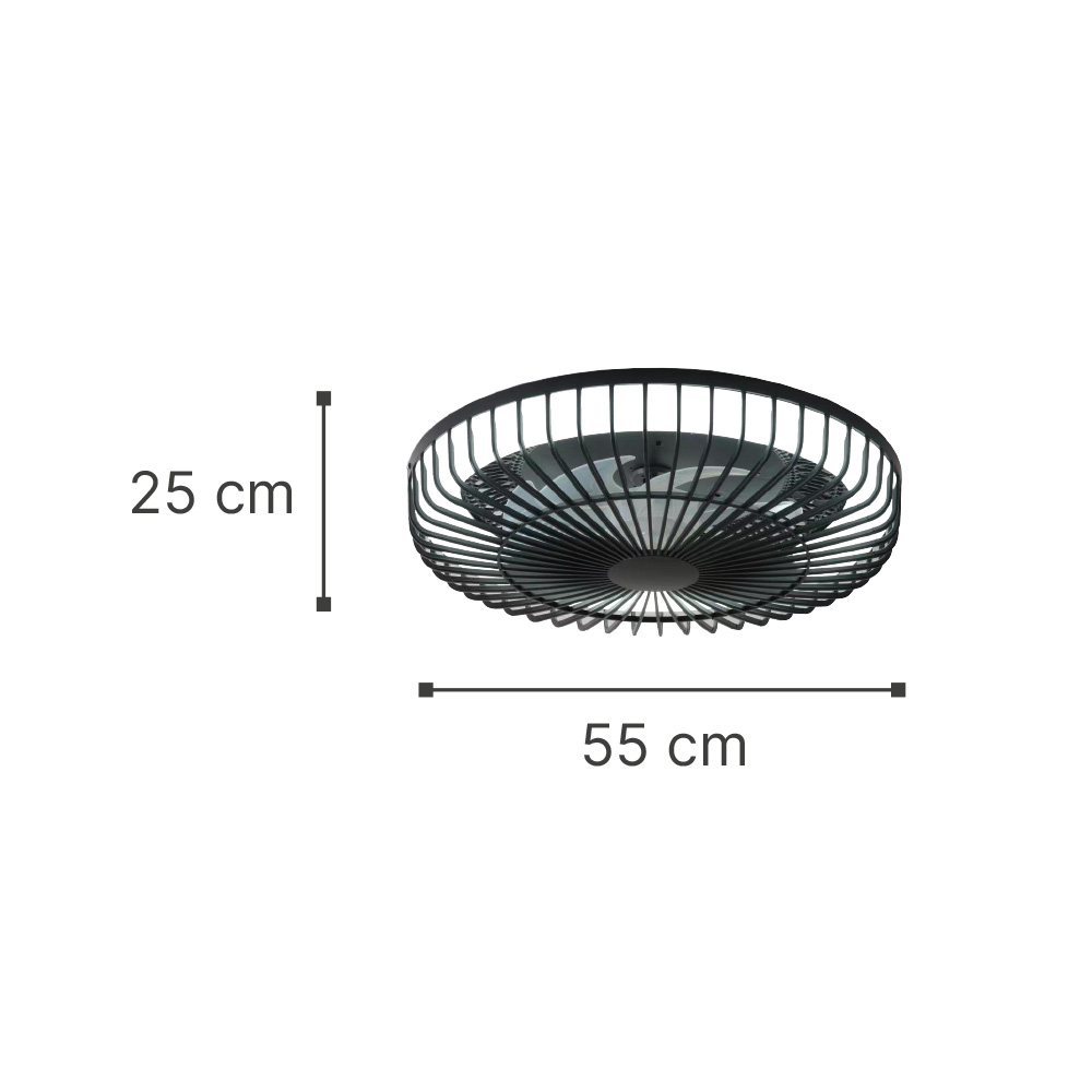 Ανεμιστήρας-Φωτιστικό Fan Light LED Οροφής 36W 3CCT σε Μαύρο