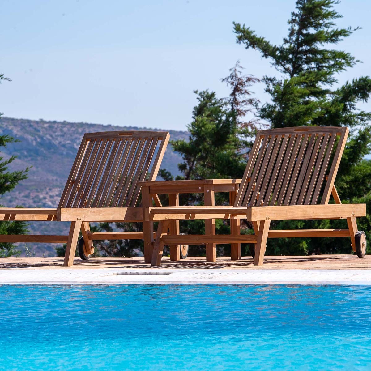 Ξαπλώστρα παραλίας teak Ξαπλώστρα TEAK 35(Υ) x 65 x 197εκ.