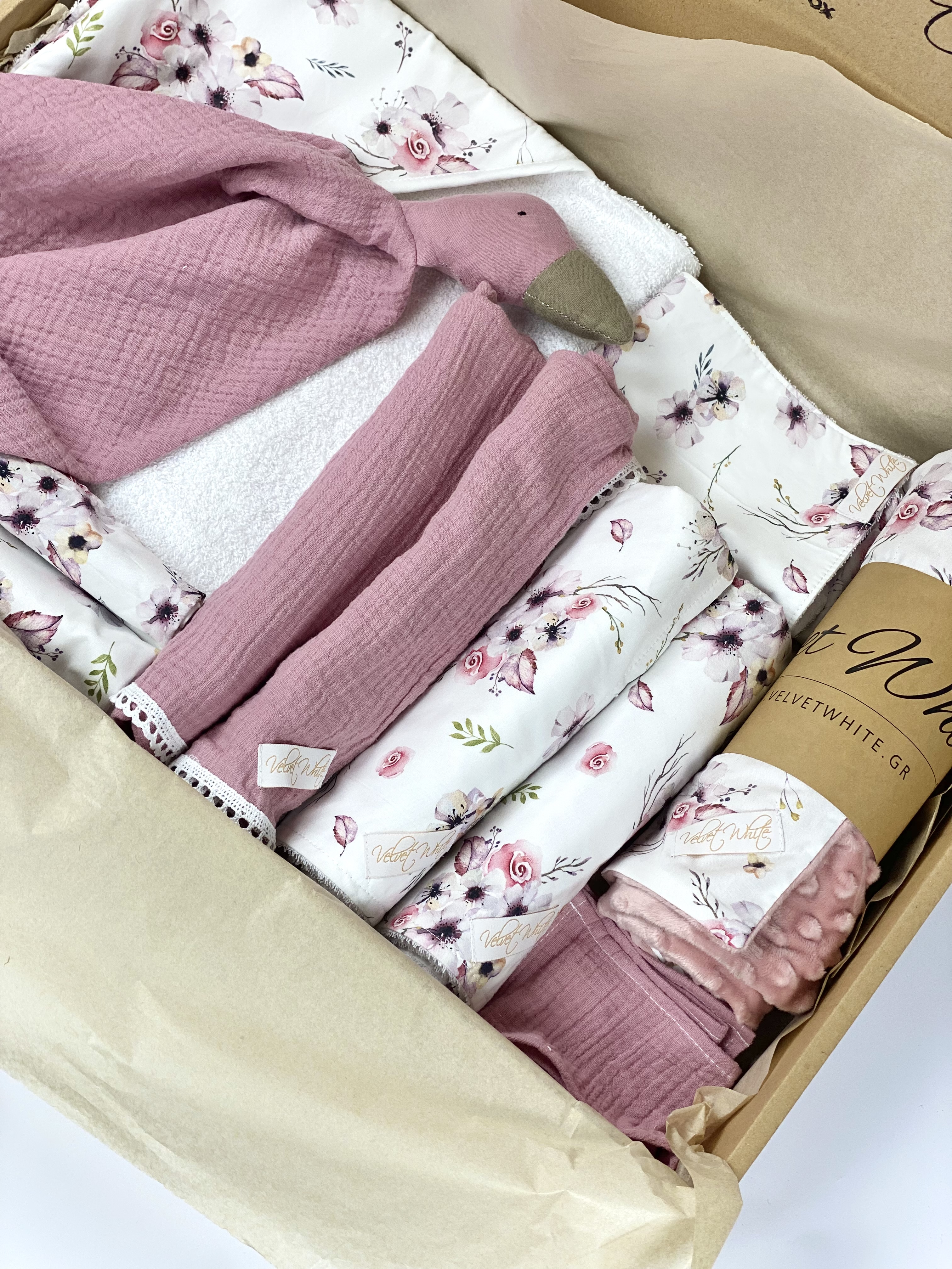 Pink Eucalyptus Baby Box