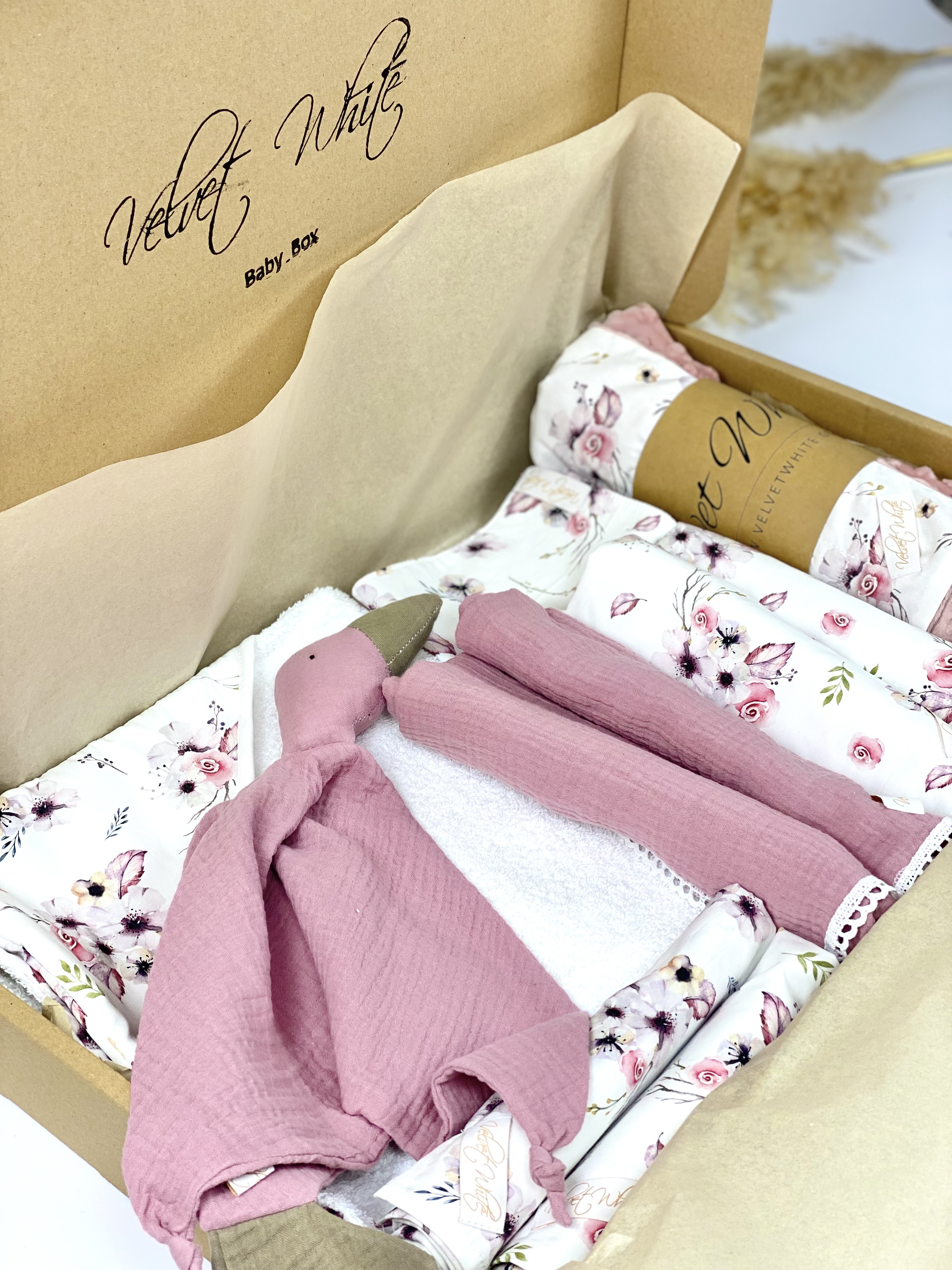 Pink Eucalyptus Baby Box