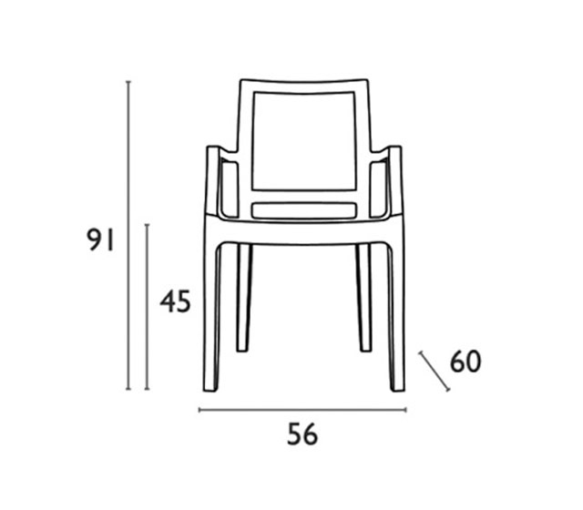 Πολυθρόνα ARTHUR - Ακρυλικό Μαύρο Διαφανές 56 x 60 x 91εκ.