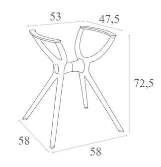 AIR ΒΑΣΗ BLACK SMALL 58X58X72,5εκ. ΠΟΛ/ΝΙΟΥ