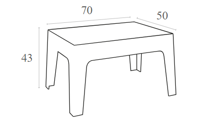 BOX WHITE TPAΠEZI 70Χ50Χ43εκ. ΠΟΛ/ΝΙΟΥ