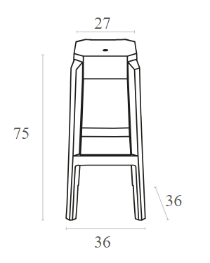 FOX 75εκ. ΣΚΑΜΠΟ CLEAR TRANSP.