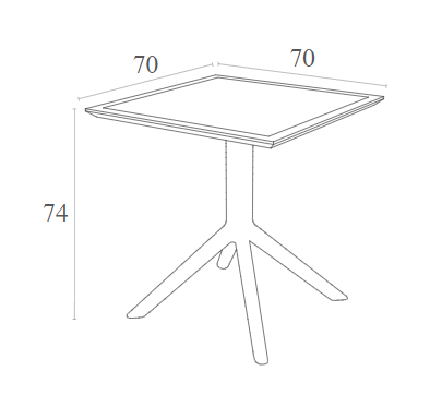 SKY TAUPE 70X70X74εκ. ΤΡΑΠΕΖΙ ΠΟΛ/ΝΙΟΥ