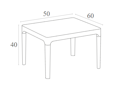 SKY TAUPE 50Χ60Χ40εκ. ΤΡΑΠΕΖΙ ΠΟΛ/ΝΙΟΥ