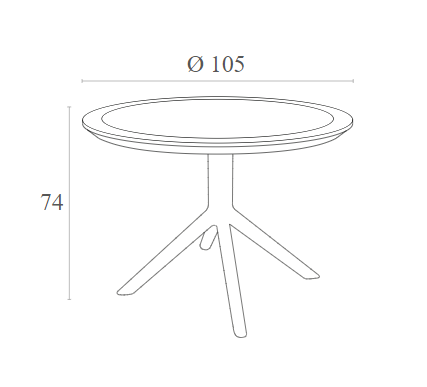 SKY DARK GREY Φ105X74εκ. ΤΡΑΠΕΖΙ ΠΟΛ/ΝΙΟΥ