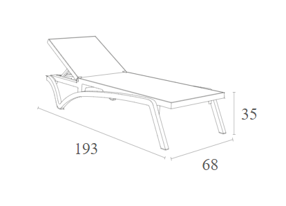 Pacific Ξαπλώστρα White/Taupe 193X68X35εκ