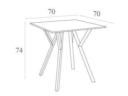 MAX ΤΡΑΠΕΖΙ 70Χ70Χ74εκ. WHITE LAMINATE 12mm