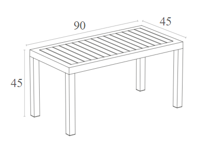 OCEAN TAUPE ΤΡΑΠΕΖΙ 90Χ45Χ45εκ. ΠΟΛ/ΝΙΟΥ