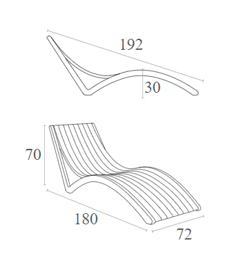 Λευκή Ξαπλώστρα SLIM 72X180X70εκ