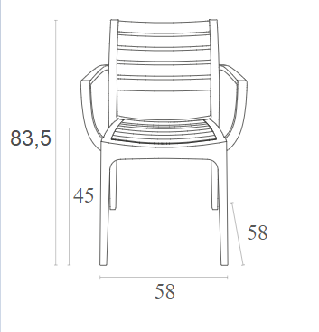Πολυθρόνα ARTEMIS - Καφέ Πολυπροπυλένιο Διαστάσεις : 58 x 58 x 82 εκ.
