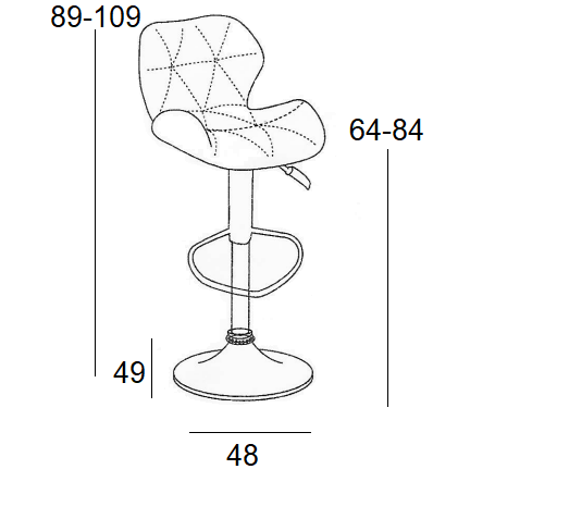 Σκαμπό Μπάρ 2τμχ Bar91 Γκρί Pu 39x39x101εκ.