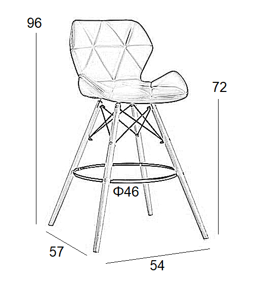 Σκαμπό Μπάρ Ξύλινο 2τμχ Margo Μαύρο PU 55x55x99εκ.