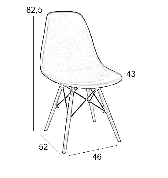 Καρέκλα Τραπεζαρίας Ξύλινη 4τμχ Loft Λευκό PP 46x55x81εκ.